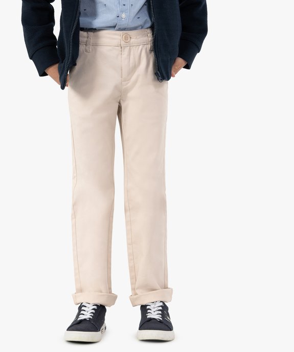 Pantalon chino en twill de coton garçon vue1 - GEMO 4G GARCON - GEMO