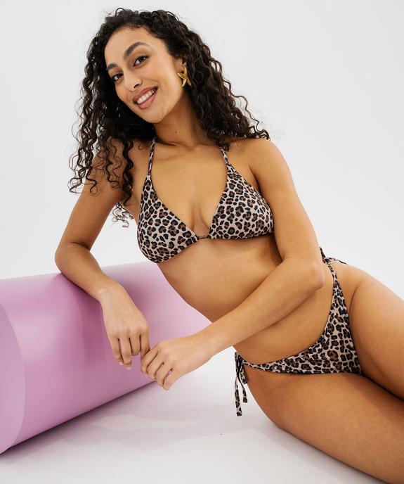 Bas de maillot de bain tanga à motifs tachetés femme vue3 - GEMO (PLAGE) - GEMO