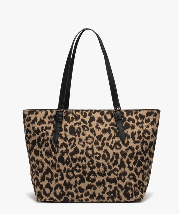 Sac à main forme cabas en tissu imprimé léopard femme vue1 - GEMO (ACCESS) - GEMO