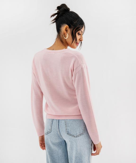 Pull col V en maille fine femme vue3 - GEMO(FEMME PAP) - GEMO