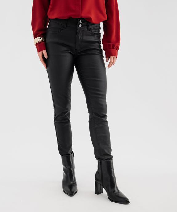 Jean Slim en toile enduite effet push-up femme vue1 - GEMO(FEMME PAP) - GEMO