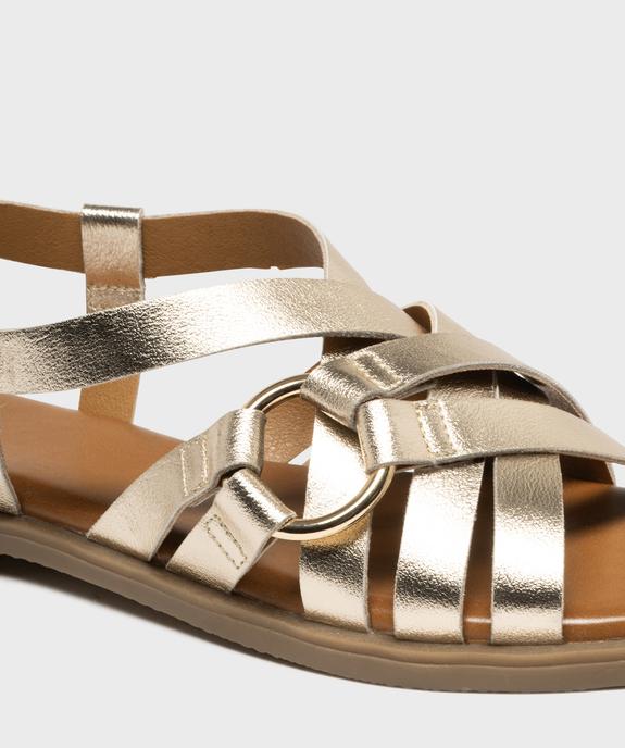 Sandales plates à brides métallisées femme - Follow Me vue6 - FOLLOW ME - GEMO