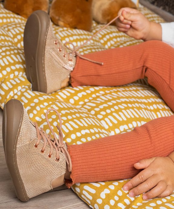 Bottillons premiers pas bébé fille dessus cuir – NA! vue1 - NA! - GEMO