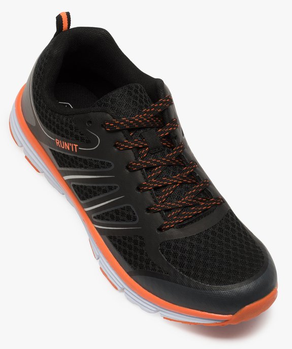Baskets homme running en mesh à détails contrastés vue5 - GEMO (SPORTSWR) - GEMO
