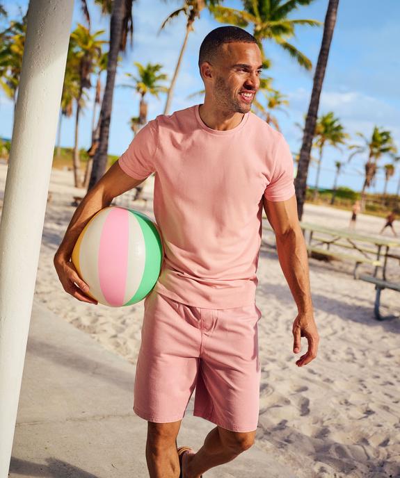 Tee-shirt à manches courtes et col rond homme vue1 - GEMO 4G HOMME - GEMO