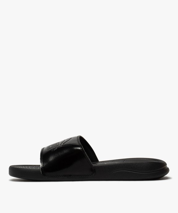 Mules de piscine femme unies à bandeau verni - Puma vue3 - PUMA - GEMO