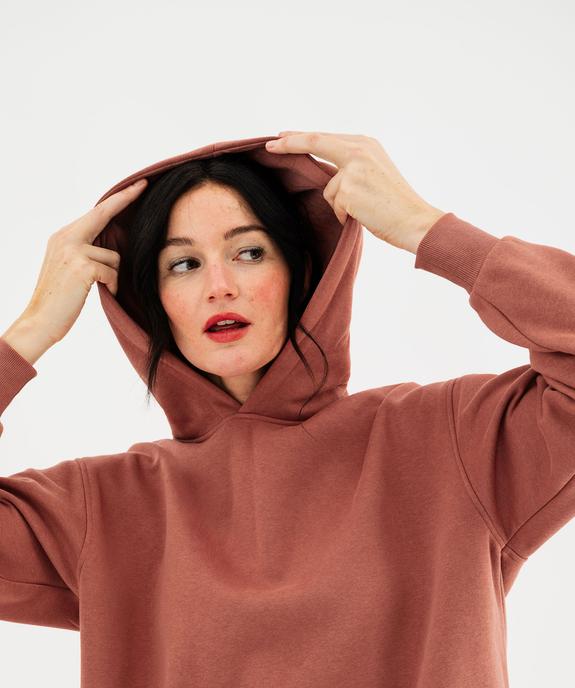 Sweat à capuche en molleton uni femme vue3 - GEMO 4G FEMME - GEMO