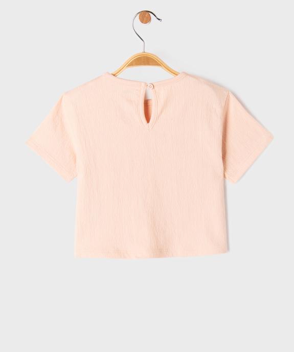 Tee-shirt manches courtes en maille texturée bébé fille vue3 - GEMO 4G BEBE - GEMO
