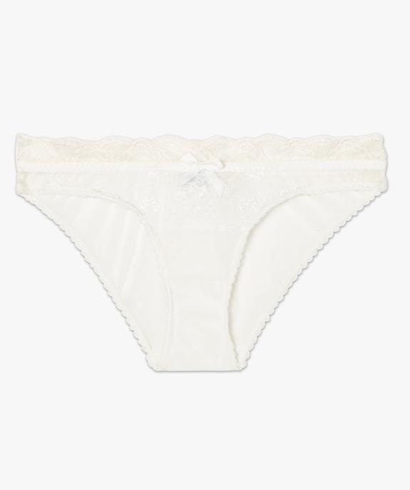 Culotte femme en dentelle et voile plumetis vue4 - GEMO(HOMWR FEM) - GEMO