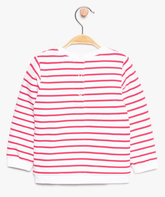 Sweat bébé fille à motifs pailletés en coton bio molletonné vue2 - GEMO 4G BEBE - GEMO