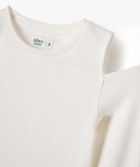 Tee-shirt à manches longues épaules dénudées fille vue2 - GEMO 4G FILLE - GEMO