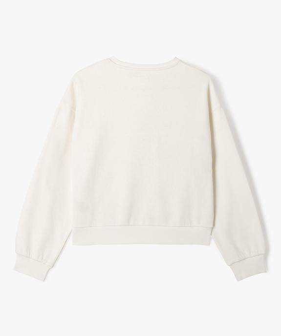 Sweat molletonné coupe courte fille vue3 - GEMO (JUNIOR) - GEMO