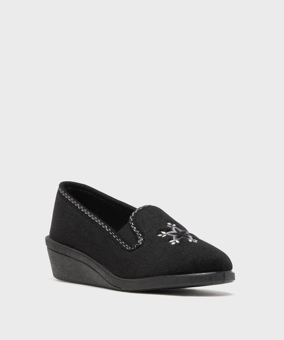 Chaussons enveloppants dessus velours motif fleur femme vue2 - G'FLEX GEMO FOR GOOD - GEMO