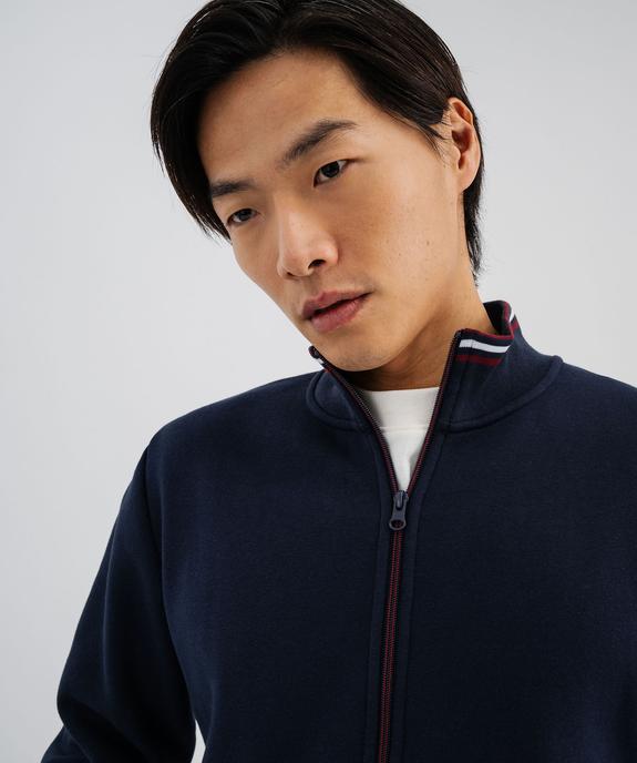 Sweat zippé avec finitions fantaisie homme vue4 - GEMO 4G HOMME - GEMO