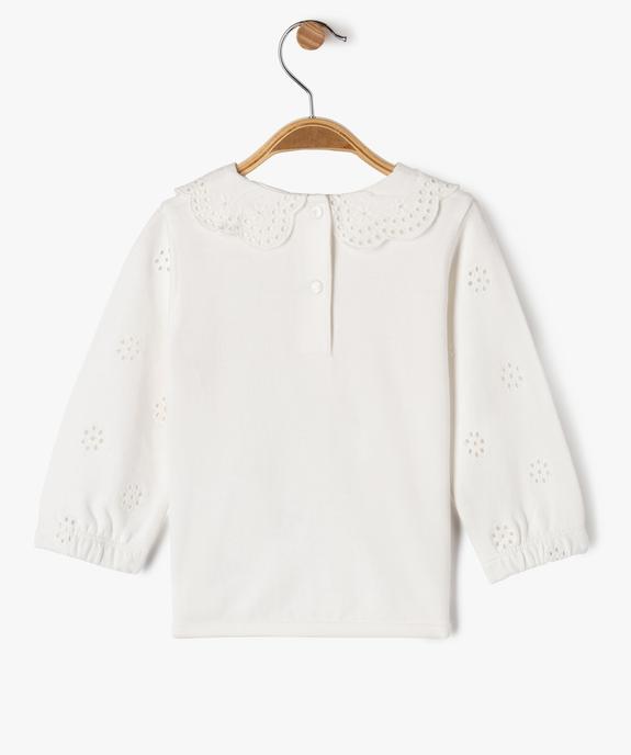 Sweat léger avec détails en broderie anglaise bébé fille - LuluCastagnette vue3 - LULU CASTAGNETTE GEMO FOR GOOD - GEMO