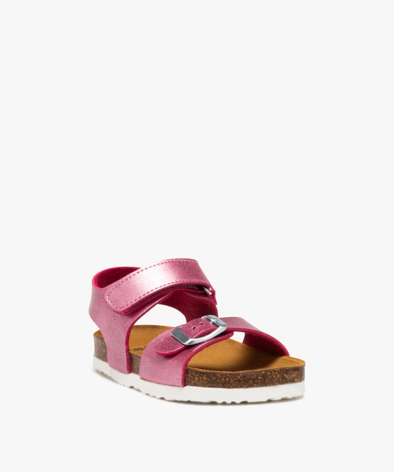 Sandales fille avec brides brillantes à boucle et scratch vue2 - LOVELY WINGS - GEMO