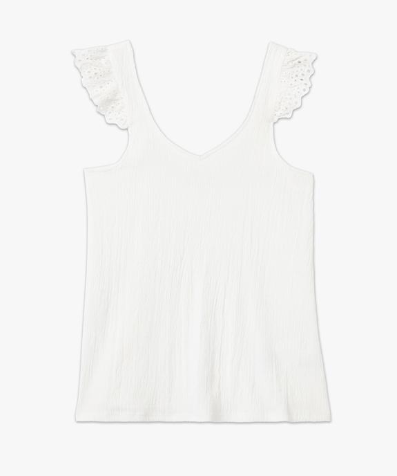 Débardeur à col V et volants en broderie anglaise femme vue4 - GEMO(FEMME PAP) - GEMO