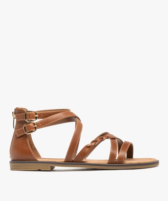 Sandales plates à brides et talon zippé femme - Valentina Baldano vue8 - VALENTINA BALDA - GEMO