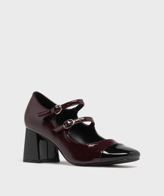 Escarpins à bout carré et talon haut vernis femme vue2 - FOLLOW ME - GEMO