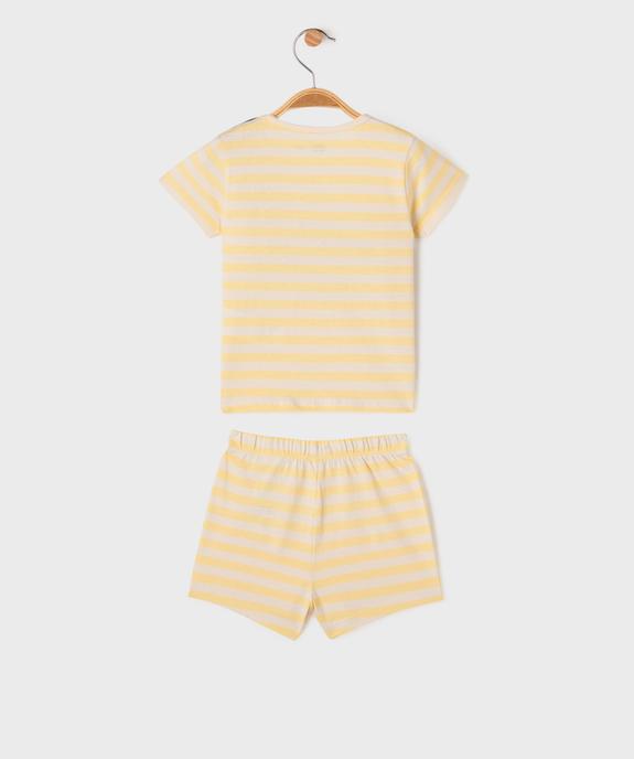 Pyjashort 2 pièces en coton à rayures motif crocodile bébé garçon vue3 - GEMO 4G BEBE - GEMO