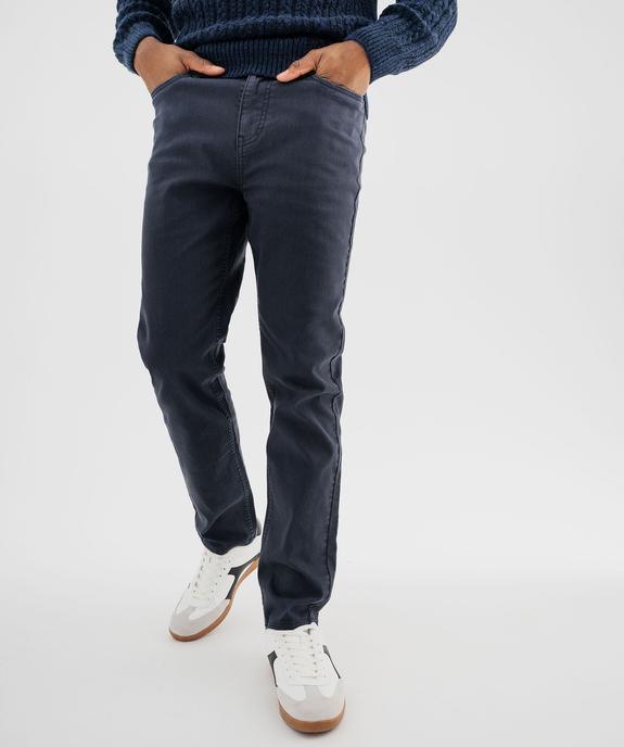 Jean straight en coton stretch à la couleur unique homme vue1 - GEMO 4G HOMME - GEMO