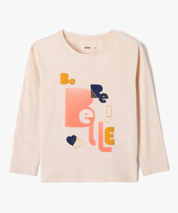 Tee-shirt fille à manches longues imprimé vue1 - GEMO (ENFANT) - GEMO