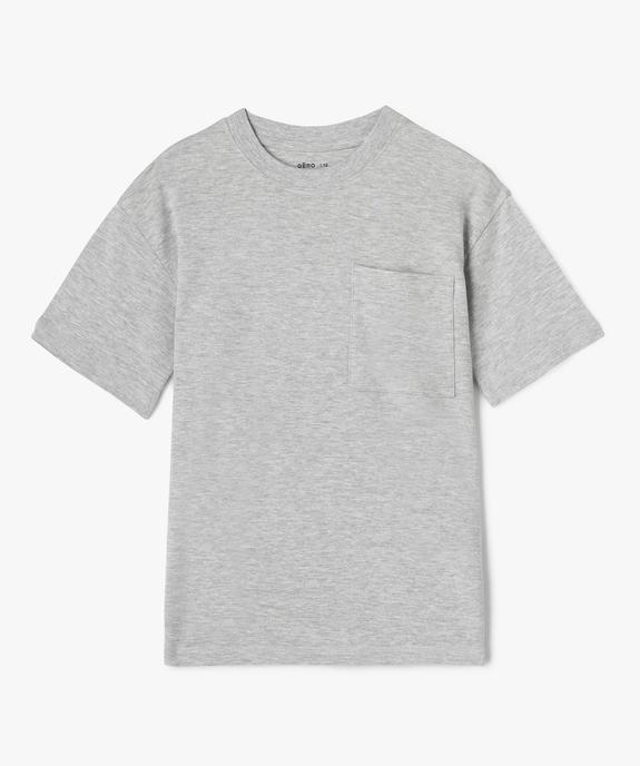 Tee-shirt uni à poche garçon vue1 - GEMO (JUNIOR) - GEMO