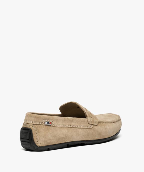 Mocassins homme dessus et intérieur cuir avec surpiqûres vue4 - GEMO (HOMME) - GEMO