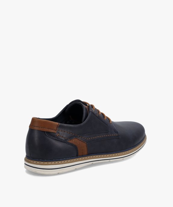Derbies homme style casual à semelle contrastée vue4 - GEMO(URBAIN) - GEMO