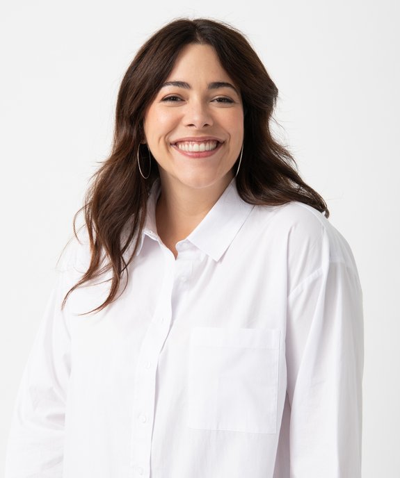 Chemise femme grande taille en coton   vue2 - GEMO (G TAILLE) - GEMO
