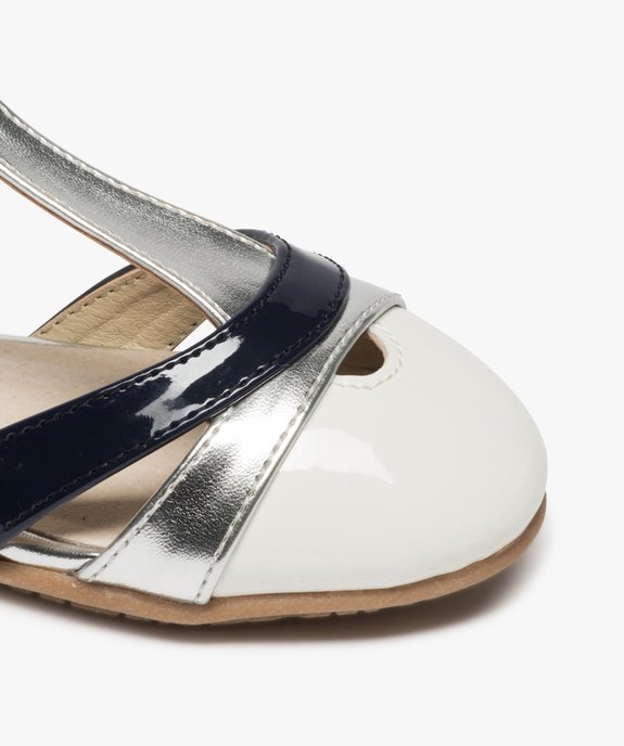 Ballerines fille type salomé suédine et lanières métallisée vue6 - GEMO (ENFANT) - GEMO
