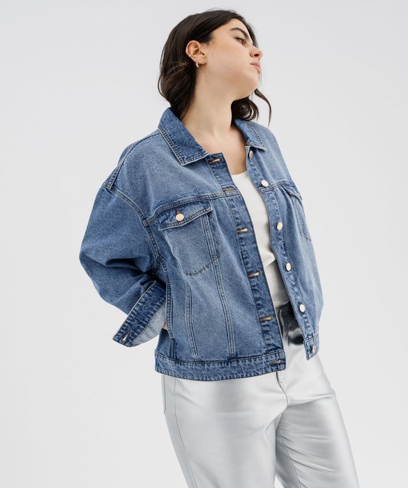 Veste en jean délavée femme grande taille vue6 - GEMO 4G GT - GEMO