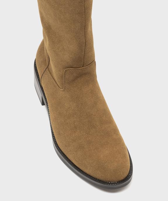 Bottes en suédine à petit talon femme vue7 - FOLLOW ME - GEMO