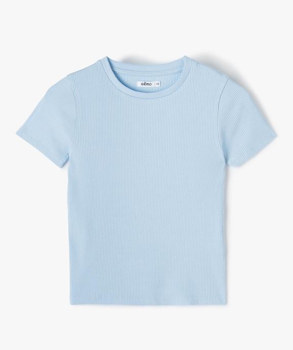 Tee-shirt à manches courtes en maille côtelée fille vue1 - GEMO 4G FILLE - GEMO