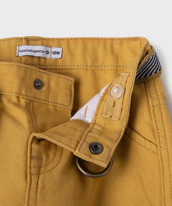 Pantalon en coton avec ceinture bébé garçon - LuluCastagnette vue2 - LULU CASTAGNETTE GEMO FOR GOOD - GEMO