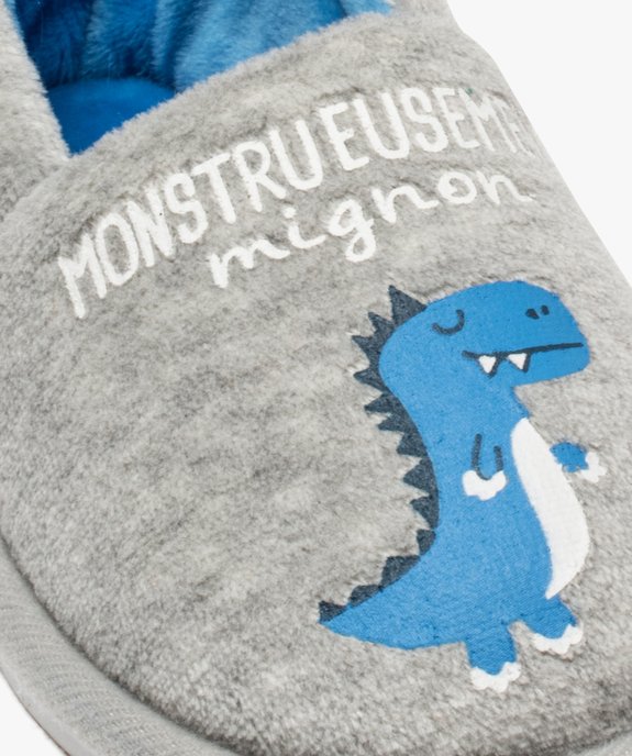 Chaussons garçon en velours ras imprimés dinosaure vue6 - GEMO 4G GARCON - GEMO