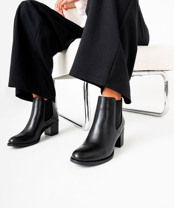Boots femme unies à talon moyen style Chelsea vue1 - VALENTINA BALDA - GEMO