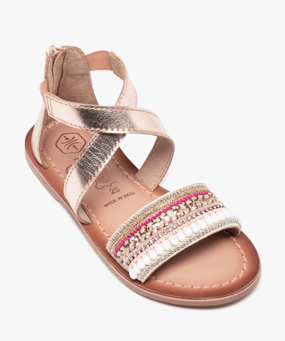 Sandales fille à contrefort fermé et brides brodées vue5 - GEMO (ENFANT) - GEMO