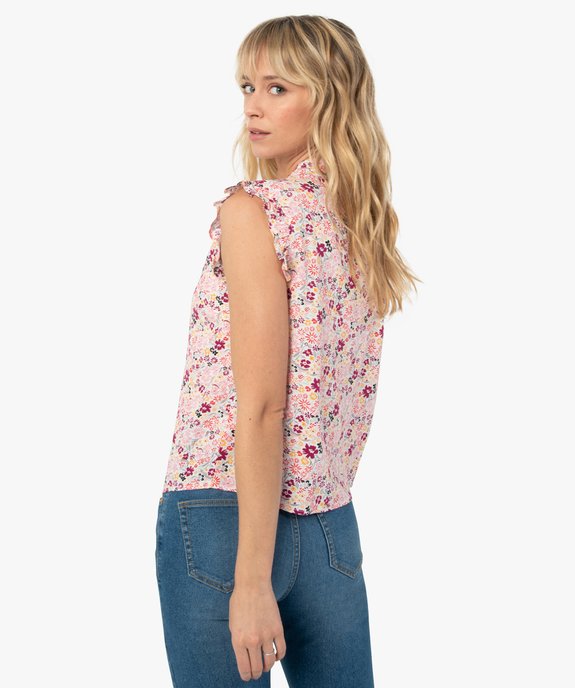 Blouse femme sans manches boutonnée sur l’avant vue3 - GEMO(FEMME PAP) - GEMO