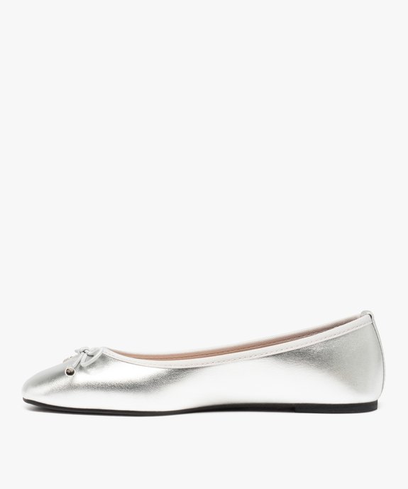 Ballerines femme métallisées avec nœud décoratif vue3 - GEMO(URBAIN) - GEMO