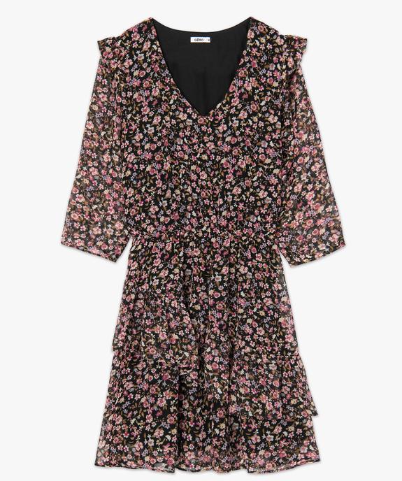 Robe femme imprimée avec volant dans le bas vue4 - GEMO(FEMME PAP) - GEMO