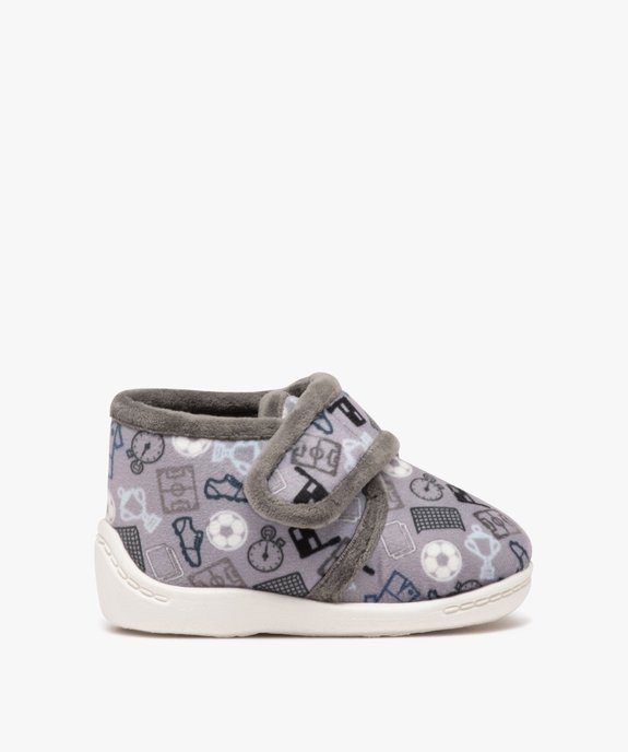 Chaussons garçon bottillons en velours imprimé et à scratch vue1 - GEMO 4G GARCON - GEMO