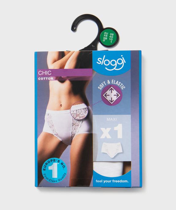Culotte maxi en coton stretch et dentelle femme - Sloggi vue1 - SLOGGI - GEMO
