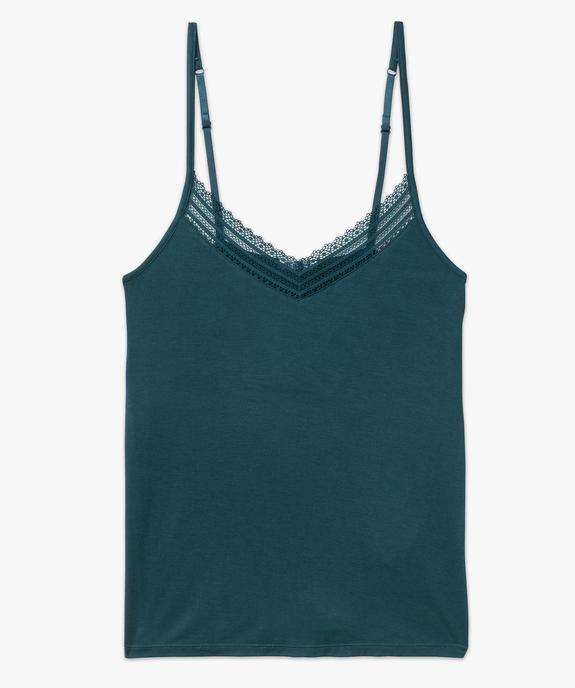 Haut de pyjama à fines bretelles et dentelle femme vue4 - GEMO 4G FEMME - GEMO