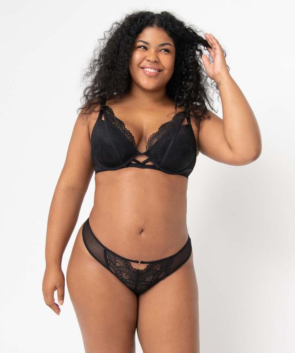 Soutien-gorge femme grande taille emboîtant à découpes fantaisie vue3 - GEMO(HOMWR FEM) - GEMO
