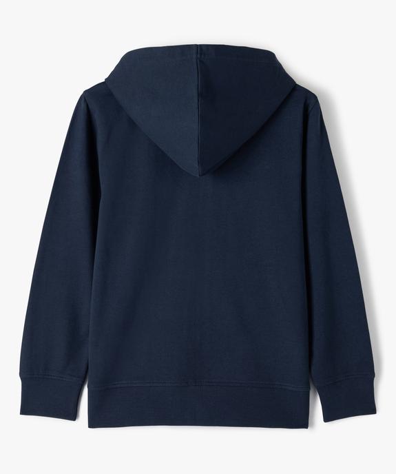 Sweat garçon uni à capuche avec fermeture zippée vue3 - GEMO (JUNIOR) - GEMO