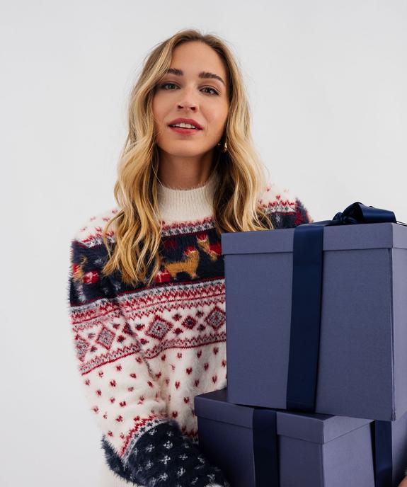 Pull de Noël en maille duveteuse femme vue4 - GEMO(FEMME PAP) - GEMO