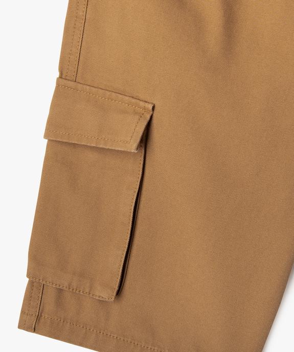 Bermuda cargo regular en coton avec taille ajustable garçon vue3 - GEMO (JUNIOR) - GEMO