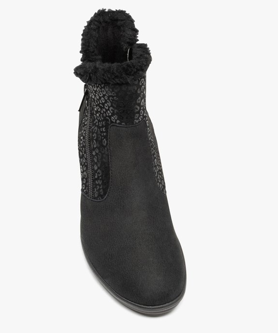 Boots fourrées femme confort dessus cuir souple uni vue5 - GEMO (CONFORT) - GEMO