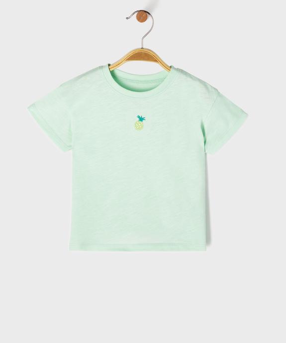 Tee-shirt manches courtes brodé bébé fille vue1 - GEMO 4G BEBE - GEMO